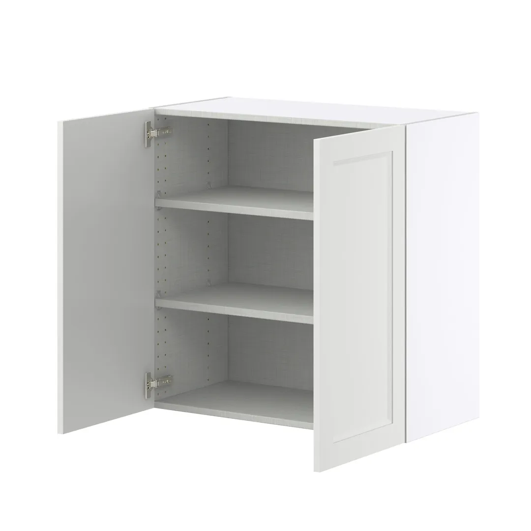 Hugo&Borg Riviera 30-in W x 30-in H x 14-in D Bright White Wall Fully Assembled Cabinet (Recessed Panel Shaker Door Style), photo 7 of 10