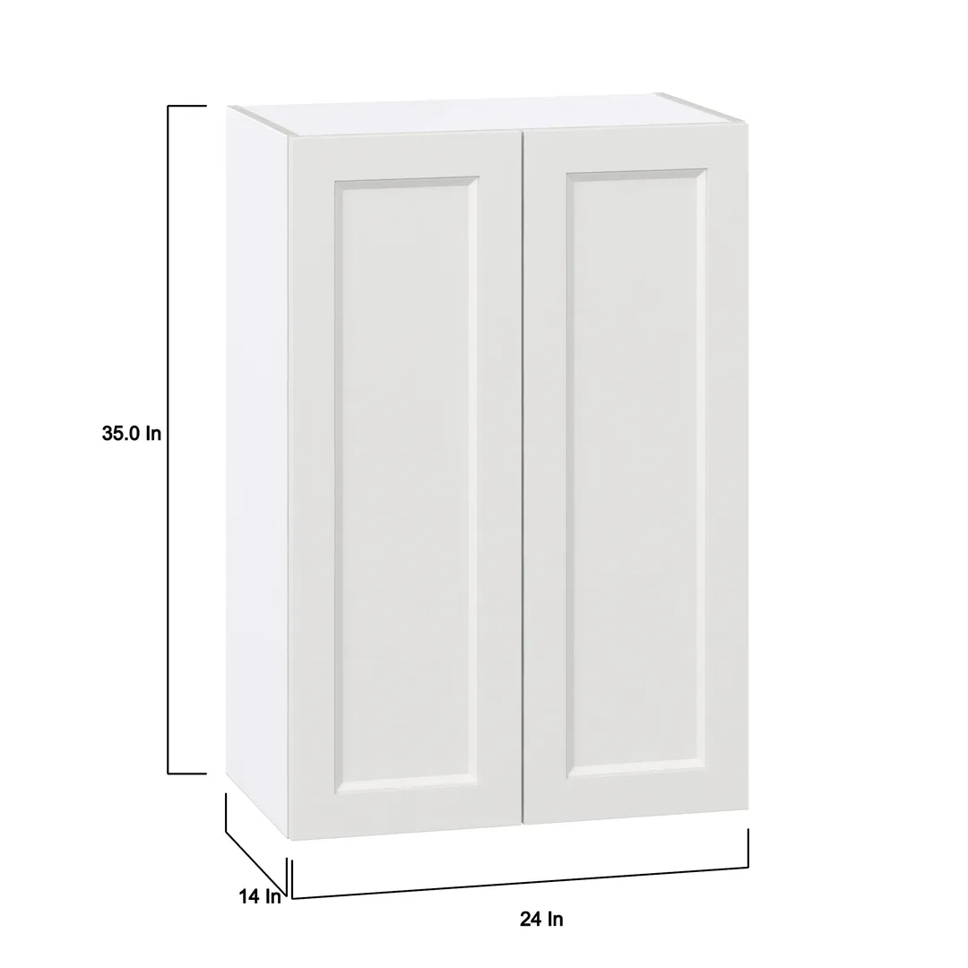 Hugo&Borg Riviera 24-in W x 35-in H x 14-in D Bright White Wall Fully Assembled Cabinet (Recessed Panel Shaker Door Style), photo 4 of 10