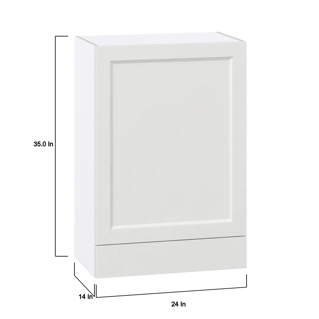 Hugo&Borg Riviera 24-in W x 35-in H x 14-in D Bright White 1-Drawer Wall Fully Assembled Cabinet (Recessed Panel Shaker Style), photo 4 of 10