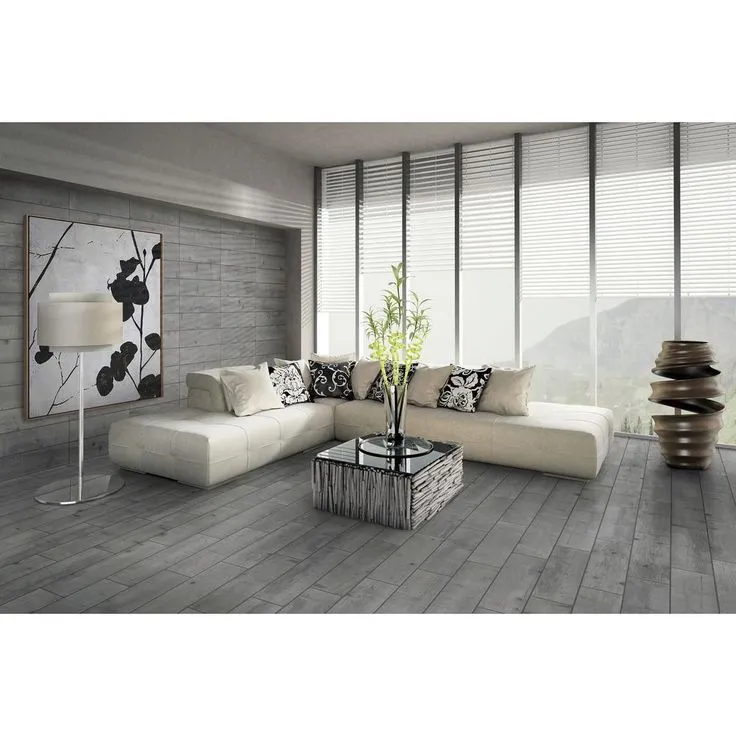 Florida Tile Home Collection Timber Grey 6 in. x 24 in. Porcelain Floor and Wall Tile (448 sq. ft./ pallet), photo 7 of 8