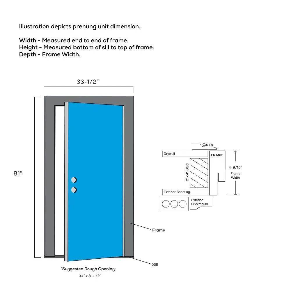 MMI Door 32 in. x 80 in. Classic Left-Hand Outswing 15 Lite Clear Low-E Primed Steel Prehung Front Door with Brickmould, photo 2 of 8