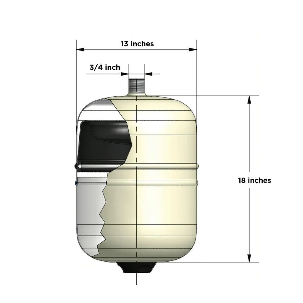 The Plumber's Choice 6.3 Gal. Portable Hot Water Heater Thermal Expansion Pressure Tank, photo 2 of 5