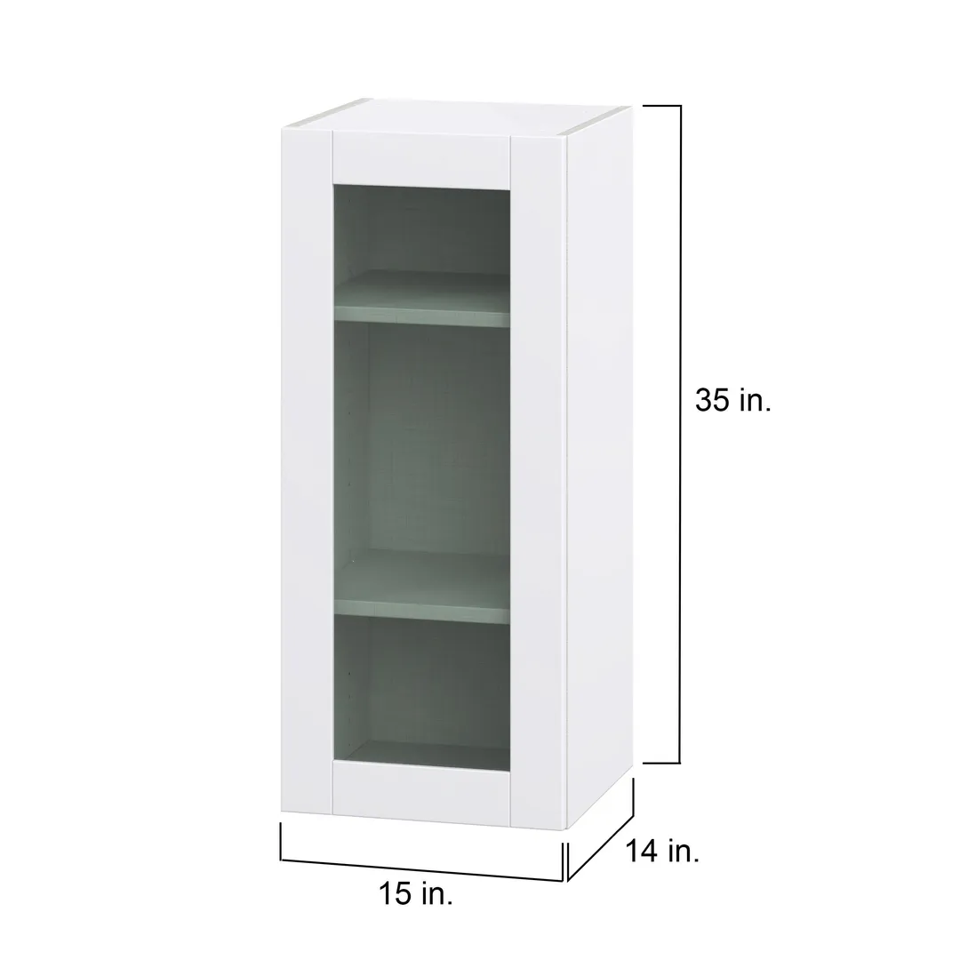 Hugo&Borg Lasalle 15-in W x 40-in H x 14-in D Bright White Slab Wall Fully Assembled Cabinet (Flat Panel Slab Door Style), photo 4 of 12