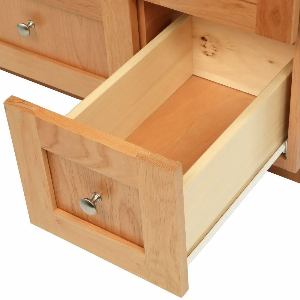 Shaker 42 in. W x 21 in. D x 34.5 in. H Vanity Cabinet Only in Natural Alder, photo 10 of 47