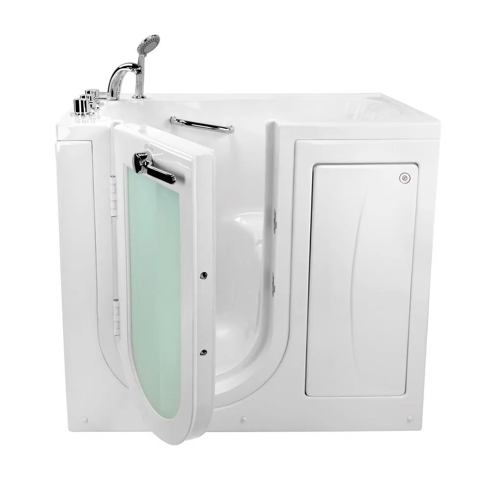 Ella Mobile 45 in. Walk-In Soaking Bathtub, White, Left Outward-Swing Door, Heated Seat, Faucet, LHS 2 in. Dual Drain, photo 3 of 5