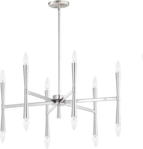 Rome 12-Light Satin Nickel Chandelier