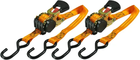 1 in. x 6 ft. x 500 lbs. Retractable Motorcycle/ATV Ratchet Tie-Down Straps