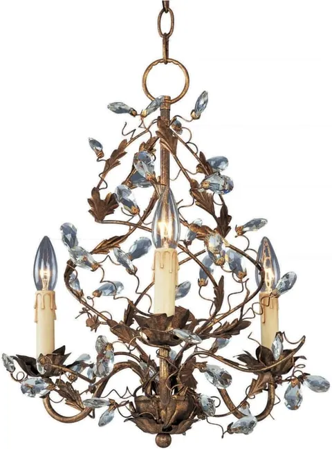 Elegante 3-Light Etruscan Gold Chandelier