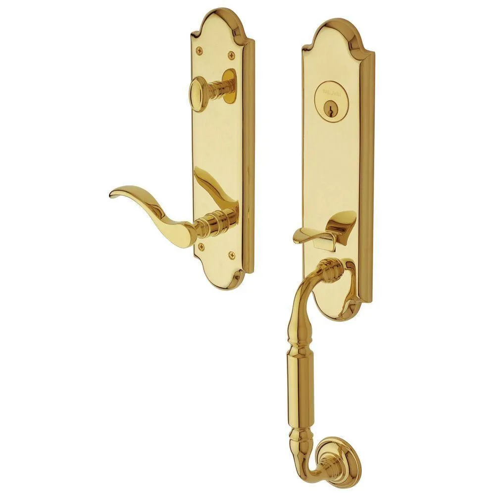 Estate Collection Manchester Single Cylinder Satin Nickel Right-Handed Door Handleset with Wave Door Lever, photo 4 of 4