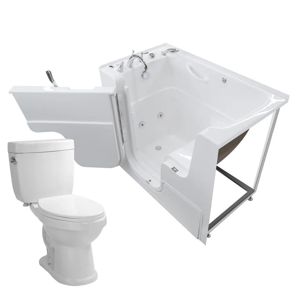 Universal Tubs HD Series 2953WCA Wheelchair Accessible 53 in. Walk-In Whirlpool Bathtub, White, with 1.6 GPF Single-Flush Toilet, photo 10 of 18