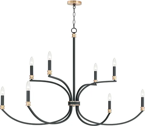 Charlton 8-Light Black/Antique Brass Chandelier