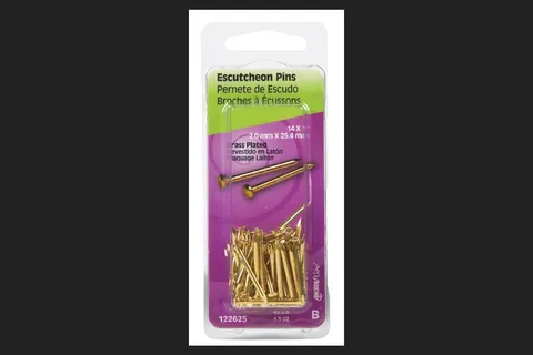 14 Ga. x 1 in. Brass-Plated Steel Escutcheon Pins, 1 Pack, 1.5 oz