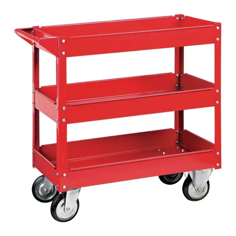 30 × 16 in Three-Shelf Steel Service Cart