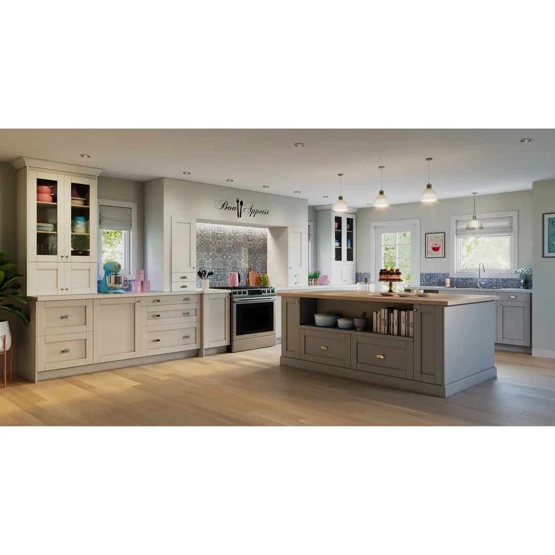 Hugo&Borg Charlesberg 30-in W x 35-in H x 14-in D Gray Blind Wall Fully Assembled Cabinet (Recessed Panel Shaker Door Style), photo 12 of 14