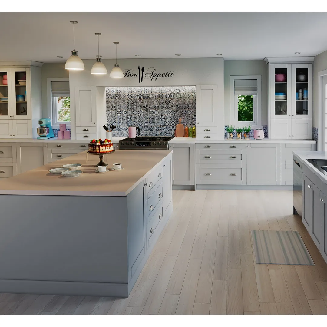 Hugo&Borg Charlesberg 30-in W x 35-in H x 14-in D Gray Blind Wall Fully Assembled Cabinet (Recessed Panel Shaker Door Style), photo 11 of 14