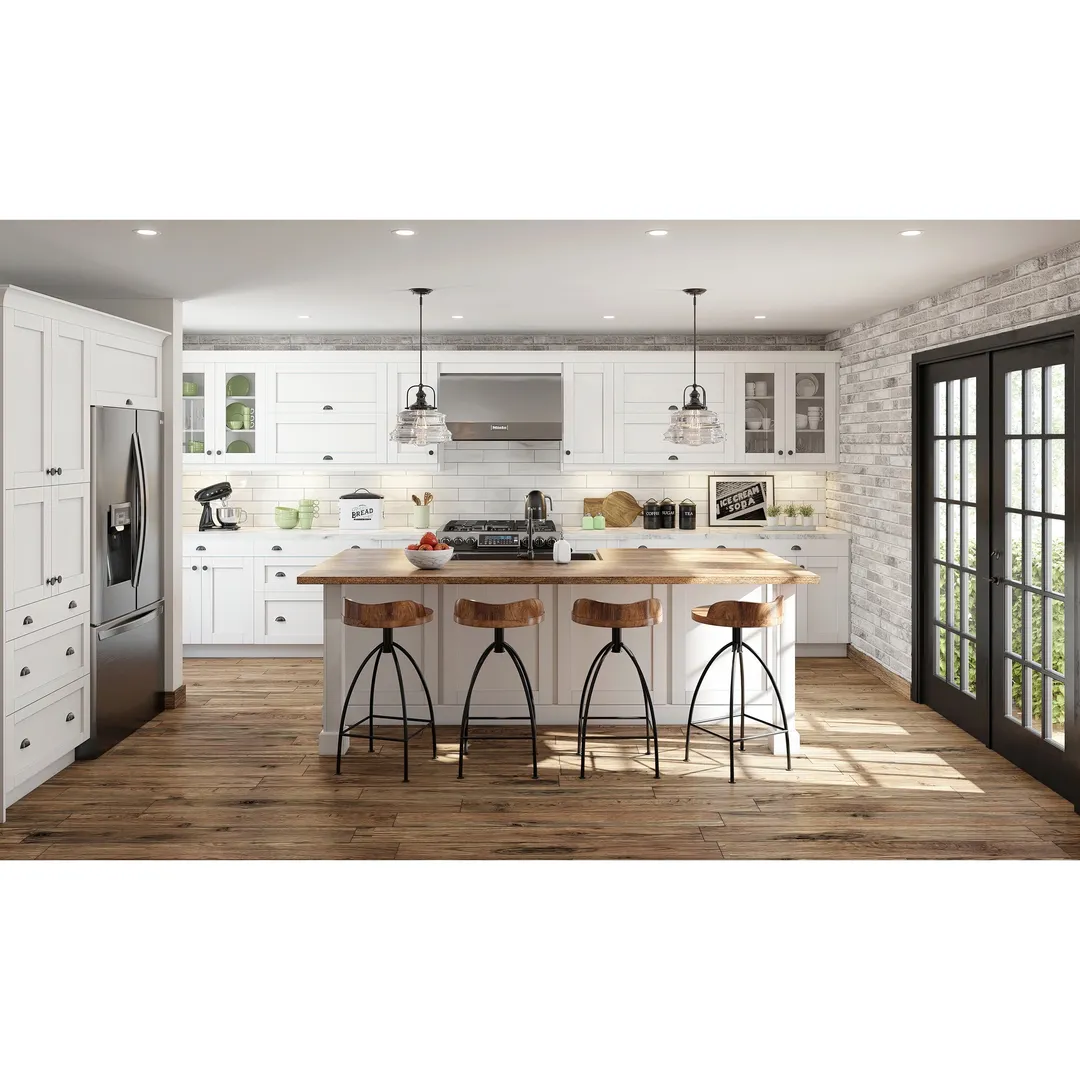 Hugo&Borg Rosemont 15-in W x 84.5-in H x 24-in D Glacier White 3-Drawers Pantry Fully Assembled Cabinet (Flat Panel Shaker Style), photo 3 of 14