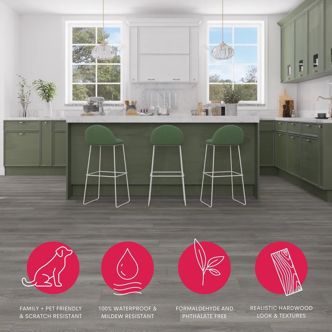 Lucida USA MaxCore Pro Stormcloud Brown 20-mil x 7-3/32-in W x 48-in L Waterproof Interlocking Luxury Vinyl Plank Flooring (24.5-sq ft/ Piece), photo 5 of 8