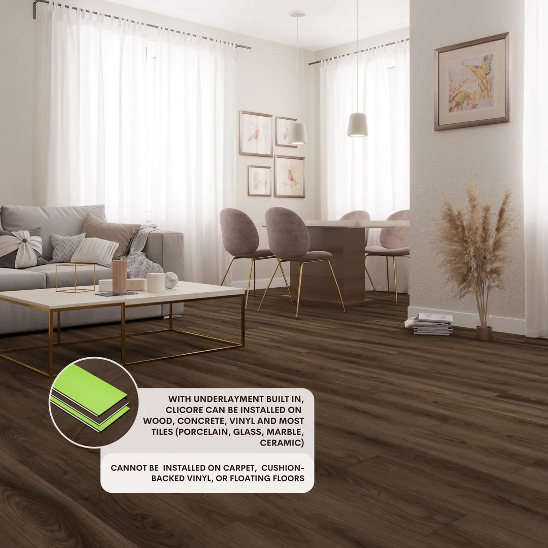 Lucida USA (Sample) MaxCore Pro Bark Brown Wood Look 20-mil Waterproof Interlocking Luxury Vinyl Plank, photo 6 of 7