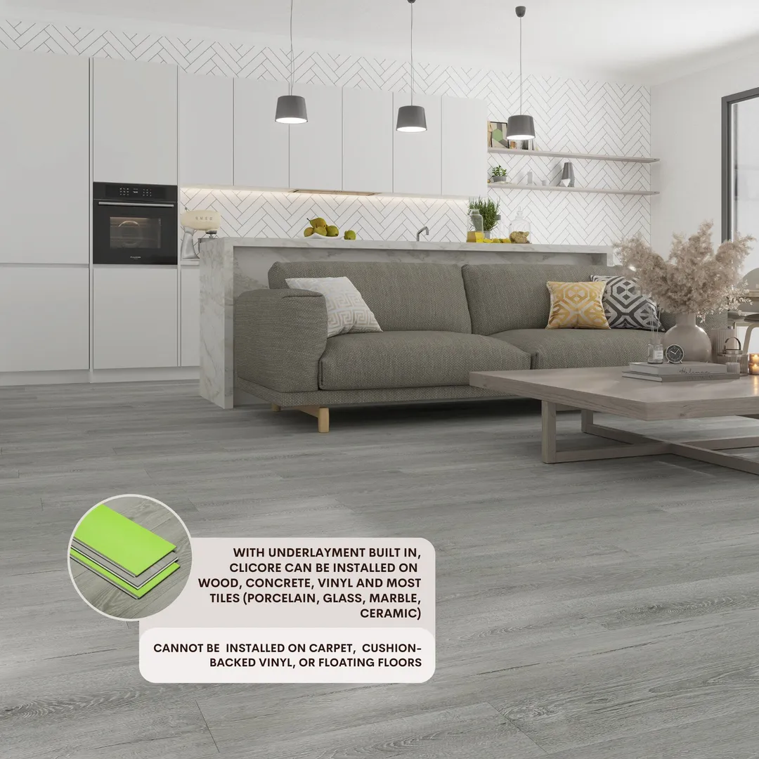 Lucida USA MaxCore Pro Greywolf Gray 20-mil x 7-3/32-in W x 48-in L Waterproof Interlocking Luxury Vinyl Plank Flooring (24.5-sq ft/ Piece), photo 7 of 8