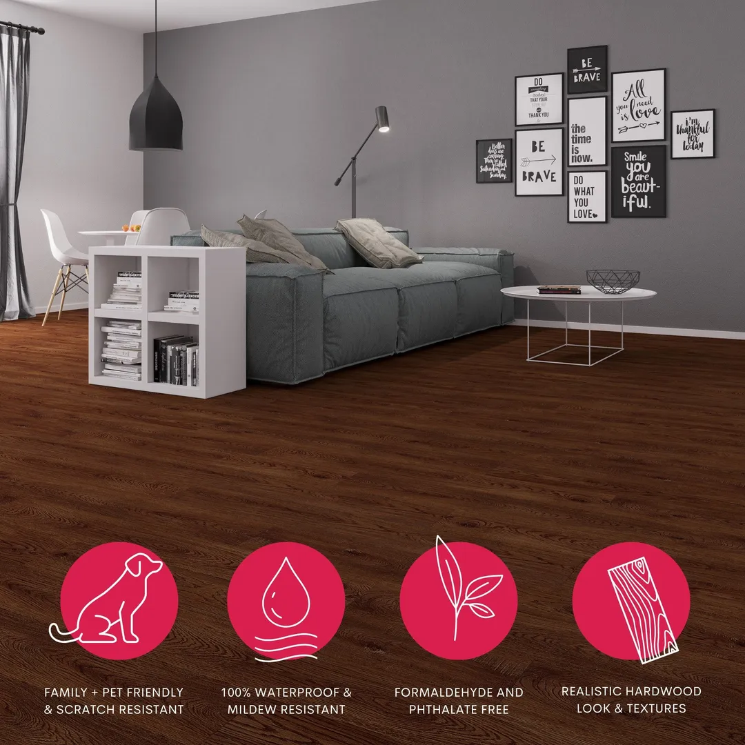 Lucida USA (Sample) MaxCore Pro Ponytail Brown Wood Look 20-mil Waterproof Interlocking Luxury Vinyl Plank, photo 4 of 7