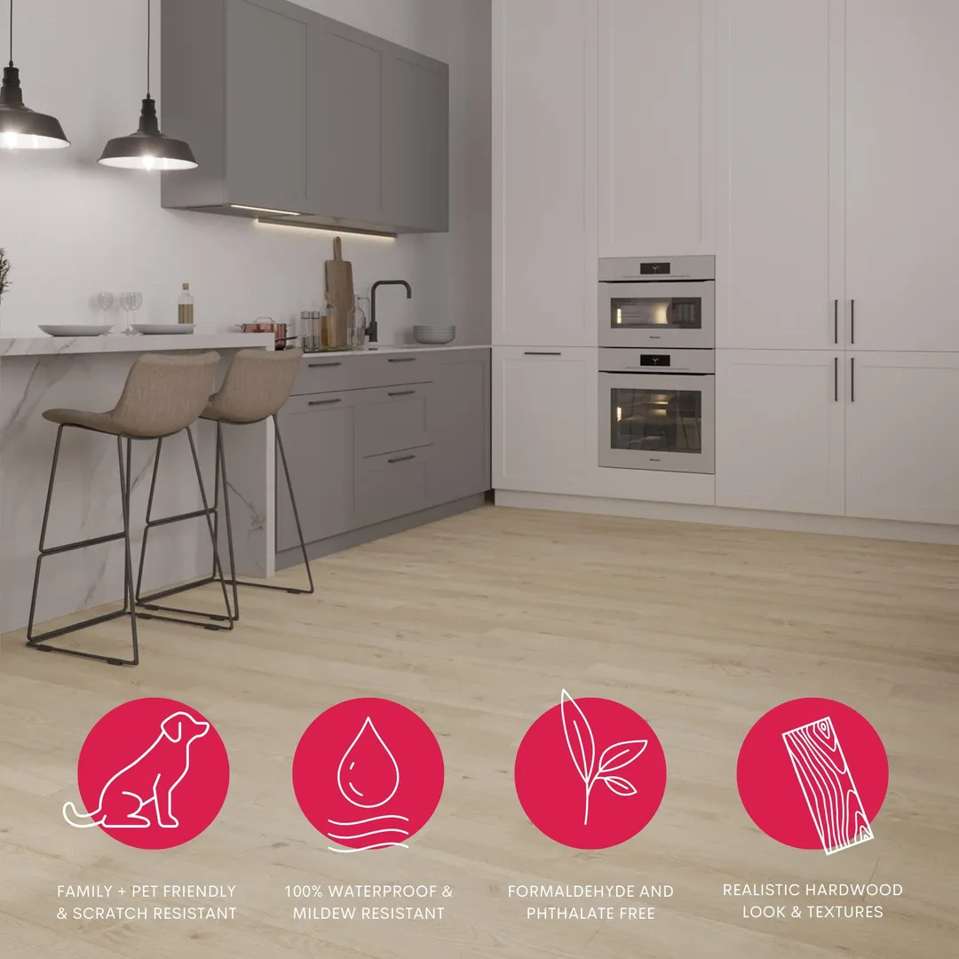 Lucida USA MaxCore Pro Natural Oak Gray 20-mil x 7-3/32-in W x 48-in L Waterproof Interlocking Luxury Vinyl Plank Flooring (24.5-sq ft/ Piece), photo 5 of 8