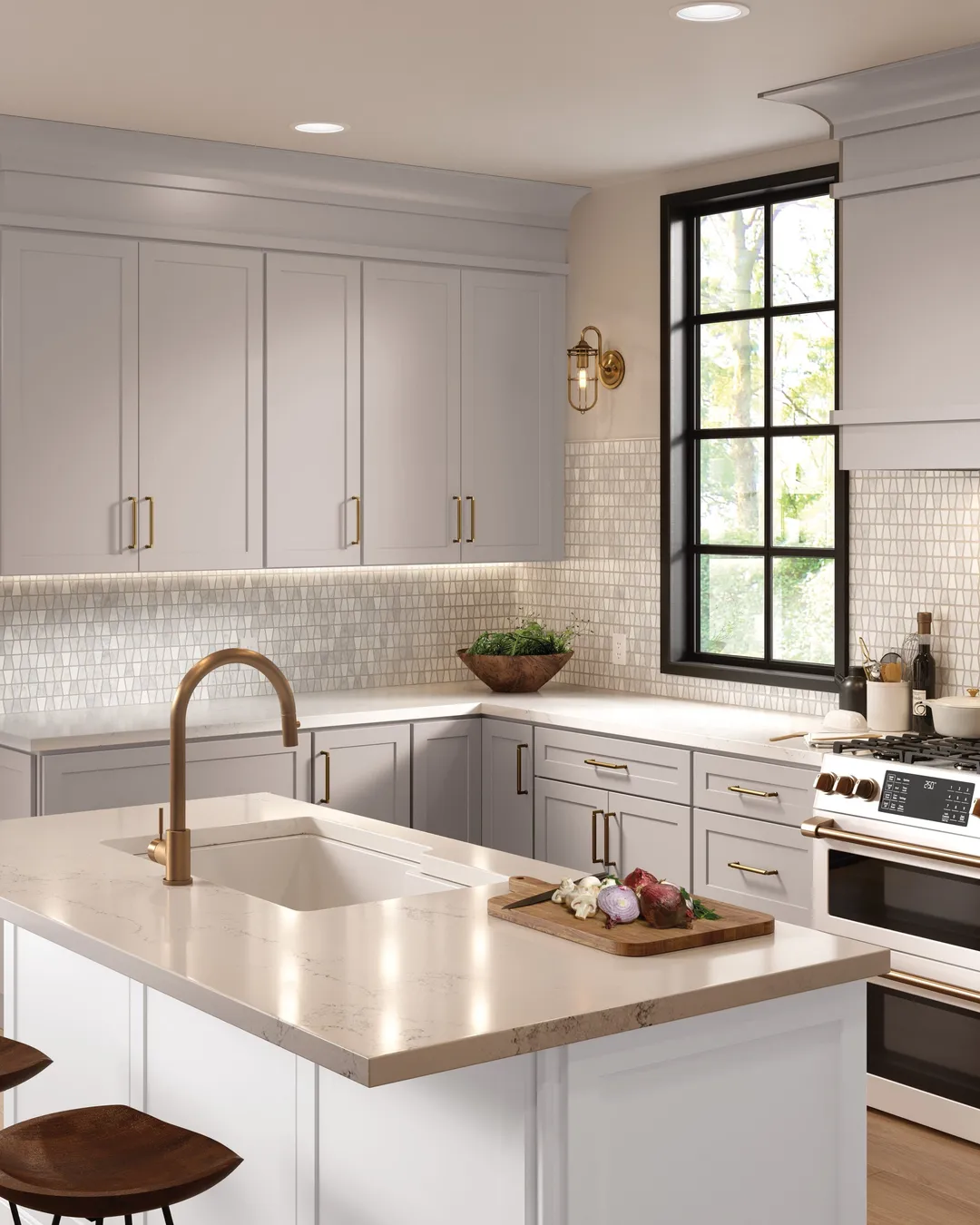 Diamond Express Jamestown 36-in W x 30-in H x 12-in D White L-shaped Corner Wall Fully Assembled Plywood Cabinet (Recessed Panel Shaker Style), photo 7 of 17