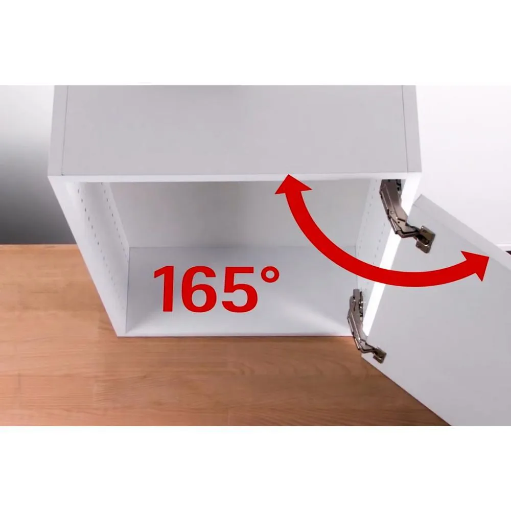 165-Degree 35 mm Full Overlay Frameless Cabinet Door Hinges with Installation Screws (25-Pairs), photo 4 of 4