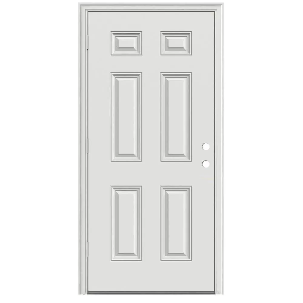 Therma-Tru Benchmark Doors 32-in x 80-in Steel Right-Hand Outswing Ready-to-Paint Unfinished Prehung Single Front Door with Brickmould, photo 2 of 2