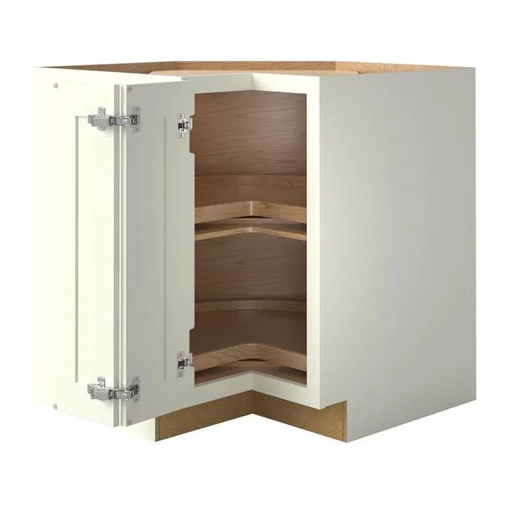 allen + roth Aveley 33-in W x 34.5-in H x 24-in D Linen Maple Lazy Susan Corner Base Semi-Custom Cabinet, photo 8 of 9