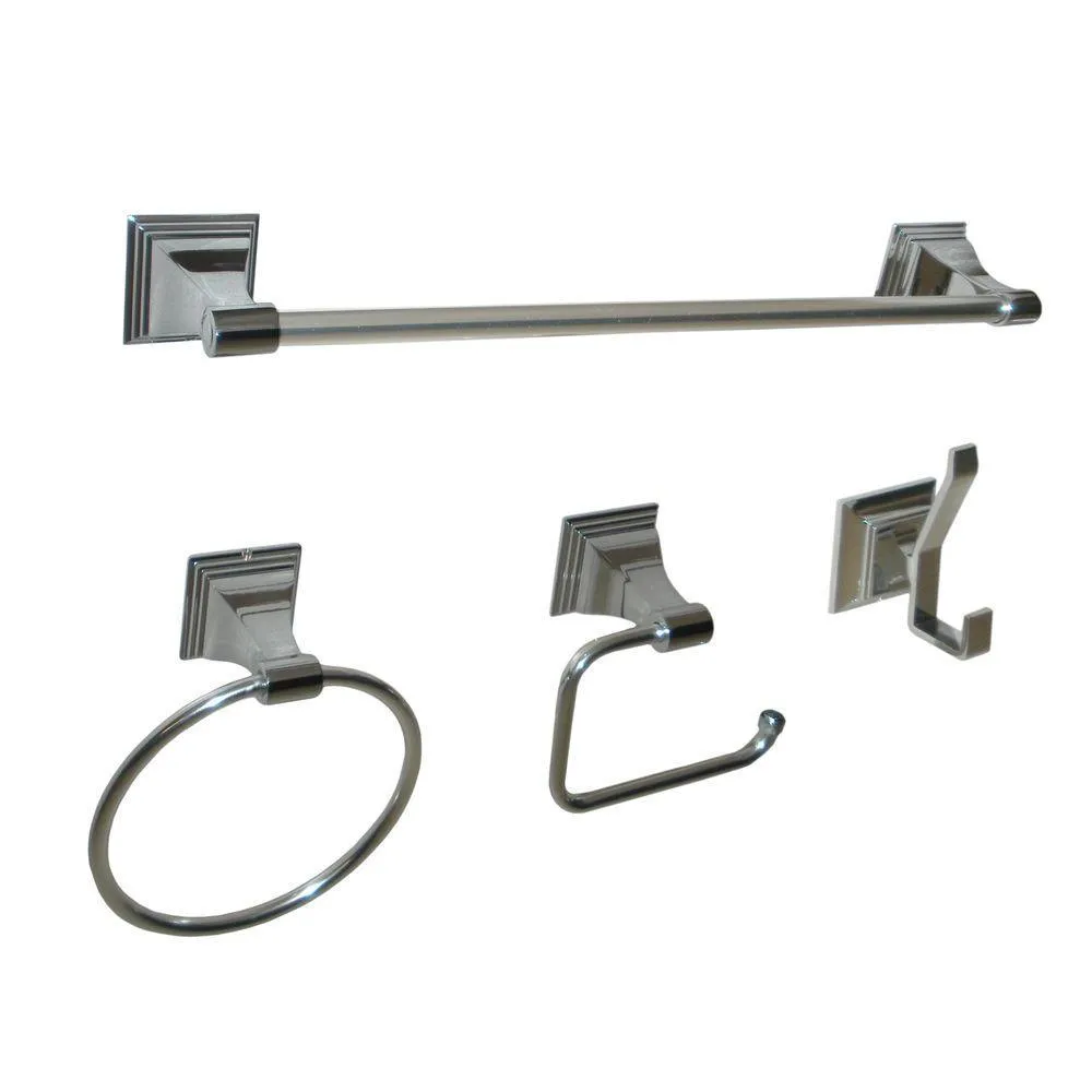 ARISTA Leonard Collection 4-Piece Bathroom Hardware Kit in Satin Nickel, photo 15 of 15