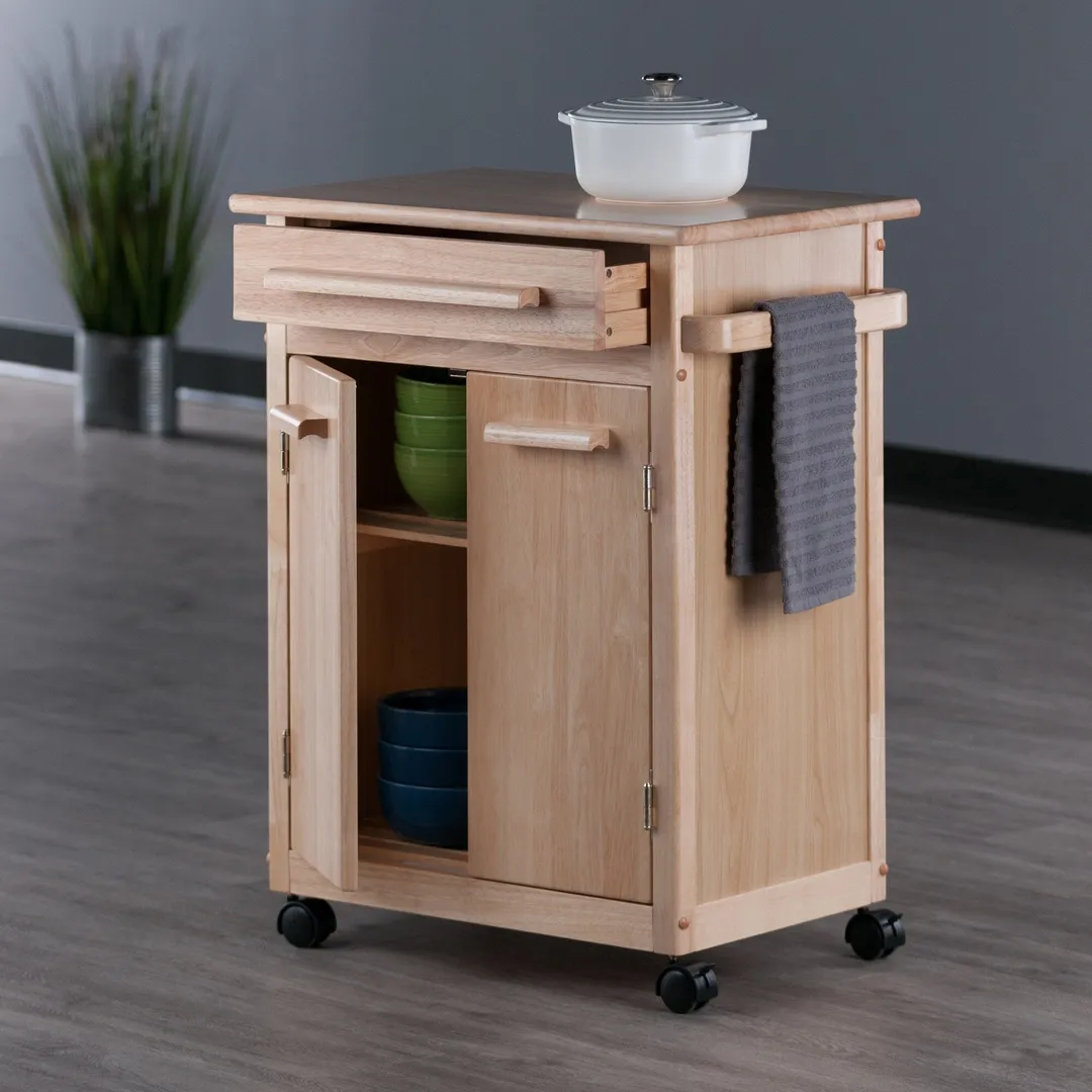 Winsome Wood Brown Composite Base with Composite Wood Top Rolling Kitchen Cart (18.2-in x 26.9-in x 34.5-in), photo 10 of 12