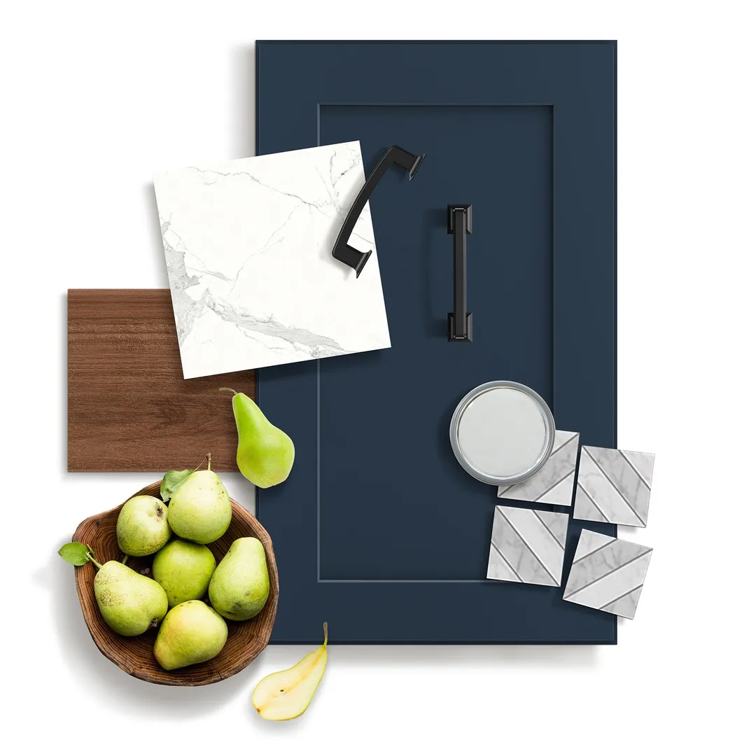 allen + roth Port 33-in W x 34.5-in H x 24-in D Navy Lazy Susan Corner Base Fully Assembled Cabinet (Flat Panel Shaker Style), photo 13 of 19