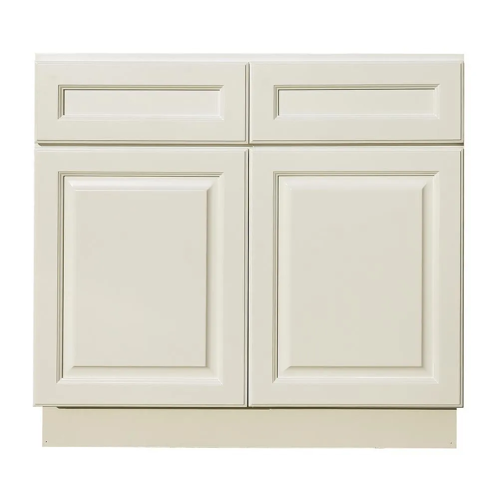 Newport Ready to Assemble 36x34.5x24 in. Base Cabinet with 2 Door and 2 Drawer in Dark Espresso, photo 5 of 6
