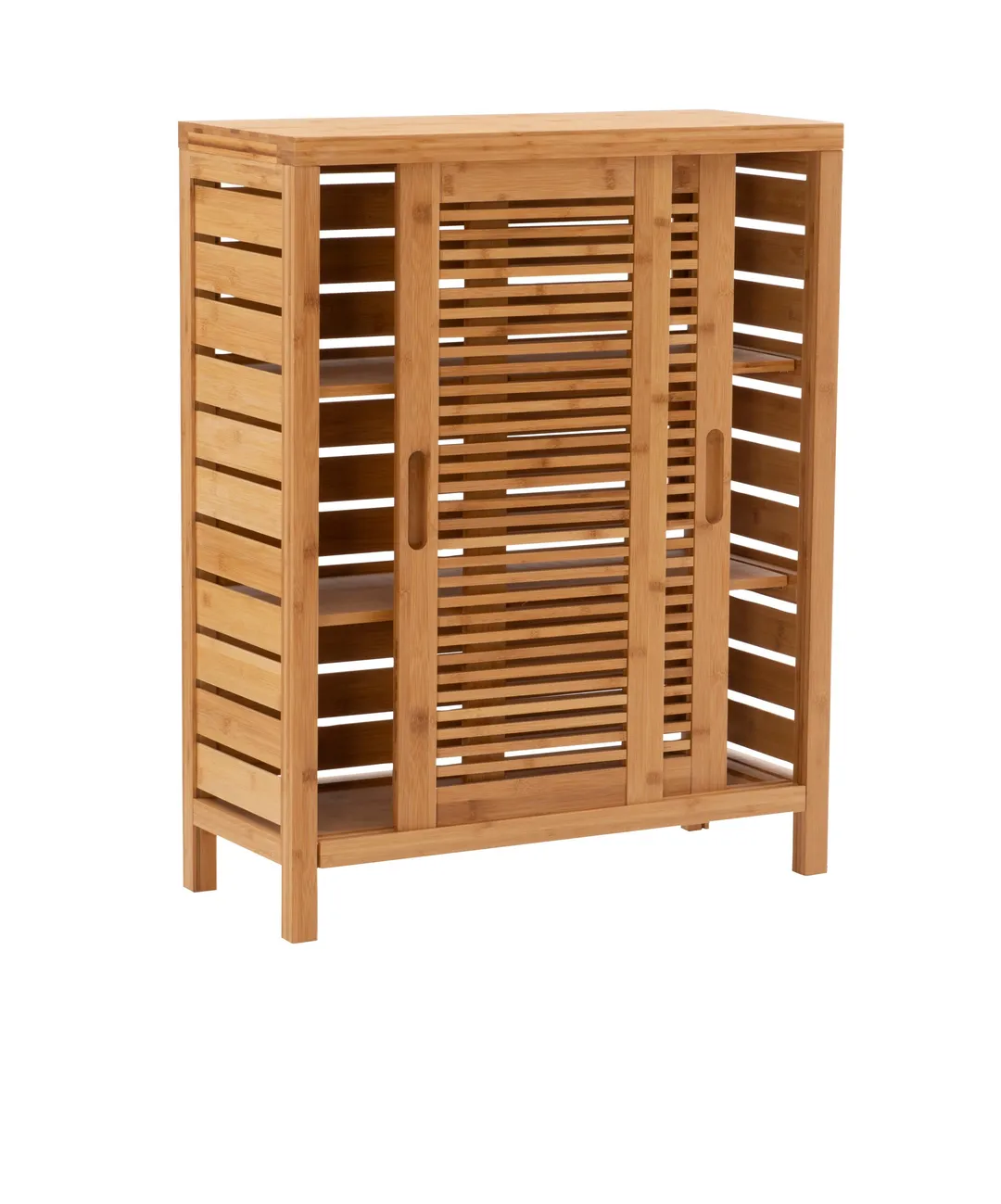 Linon Bracken 26-in x 33-in x 11-in Natural Bamboo Wood Freestanding Linen Cabinet, photo 6 of 11
