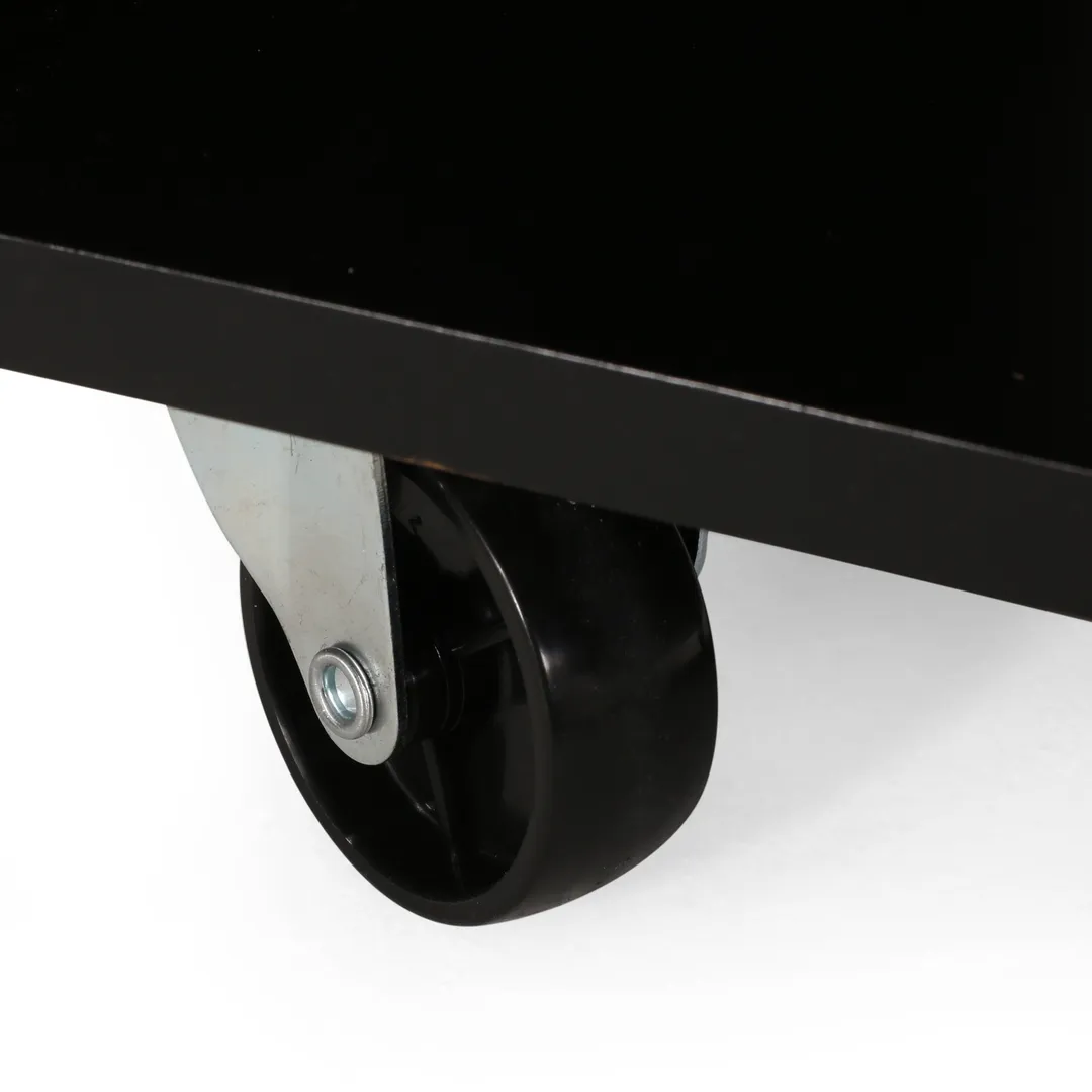 Best Selling Home Decor Black Mdf Base with Wood Top Rolling Kitchen Cart (17.75-in x 31.5-in x 34.5-in), photo 2 of 11