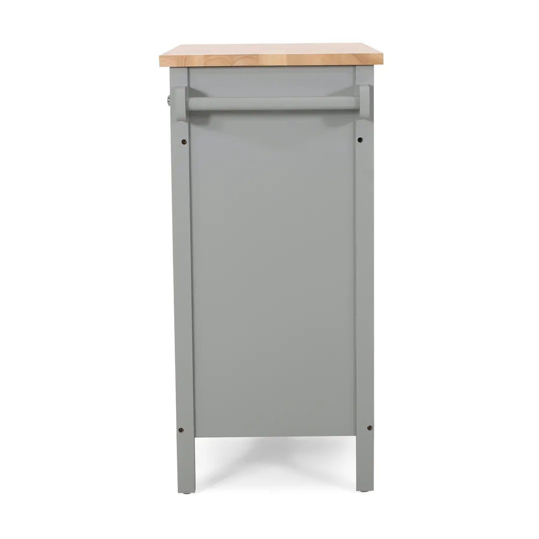 Best Selling Home Decor Gray Mdf Base with Wood Top Rolling Kitchen Cart (17.15-in x 34.15-in x 34.75-in), photo 8 of 12