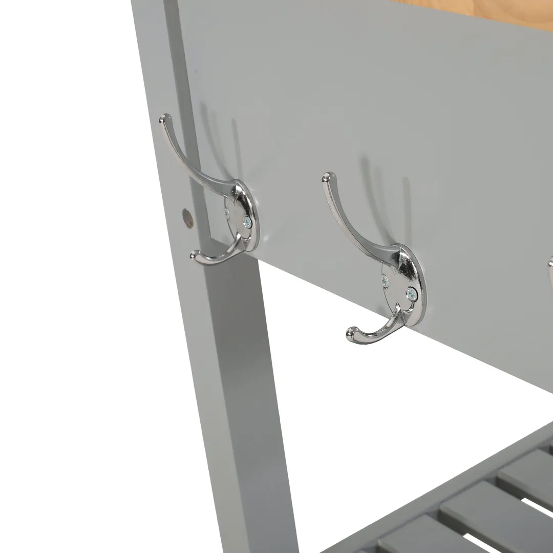 Best Selling Home Decor Gray Mdf Base with Wood Top Rolling Kitchen Cart (17.15-in x 34.15-in x 34.75-in), photo 2 of 12