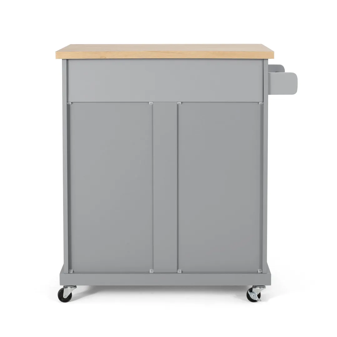 Best Selling Home Decor Gray Mdf Base with Mdf Top Rolling Kitchen Cart (18-in x 32-in x 34.5-in), photo 9 of 13