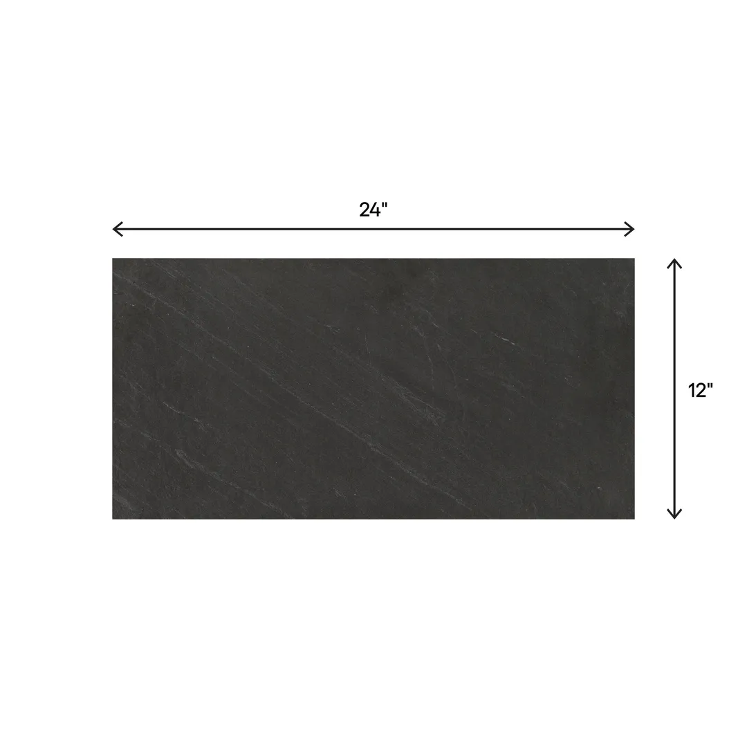 American Olean Carbon Mist Slate 12-in x 24-in Glazed Porcelain Stone Look Floor and Wall Tile, photo 8 of 14