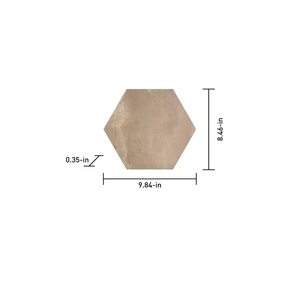 Satori Camino Terracotta 8-in x 10-in Matte Porcelain Hexagon Floor and Wall Tile (0.44-sq. ft/ Piece), photo 4 of 11