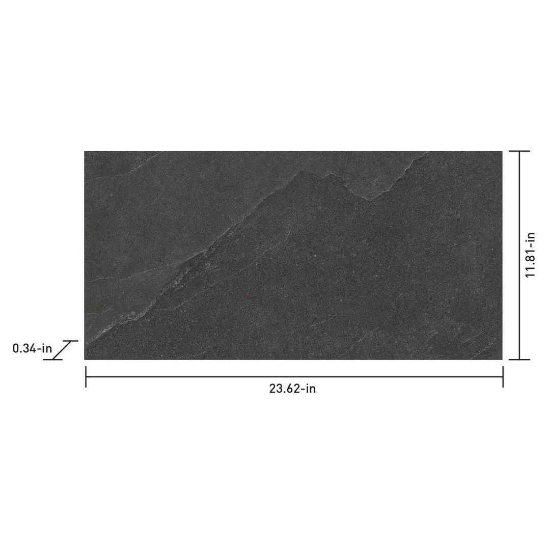 Satori Gios Graphite 12-in x 24-in Matte Porcelain Stone Look Floor and Wall Tile (1.93-sq. ft/ Piece), photo 5 of 15