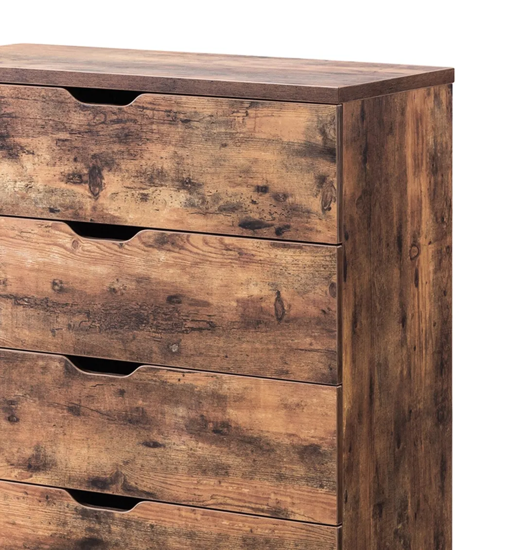 Benzara Contemporary Metal and Wood Utility Chest with 5 Spacious Drawers, Brown, photo 3 of 6