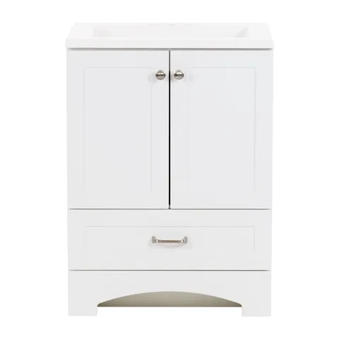Cassidy 24.5-in White Bathroom Vanity with Cultured Marble Top