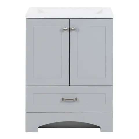 Cassidy 24.5-in Pearl Gray Single-Sink Vanity with Top