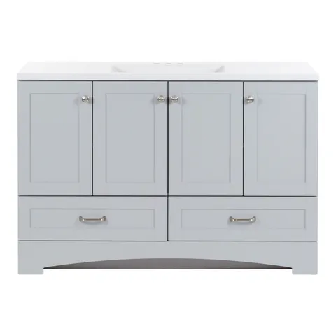 Cassidy 48.5-in Pearl Gray Single-Sink Vanity with Cultured Marble Top