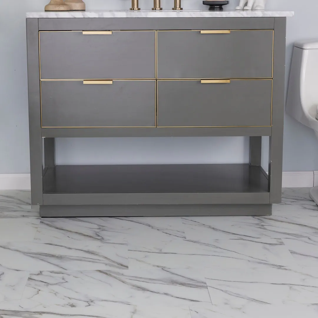 Lucida USA Gluecore Whitstone White 22-mil x 12-in W x 24-in L Waterproof Glue Down Luxury Vinyl Plank Flooring (36-sq ft/ Carton), photo 6 of 16