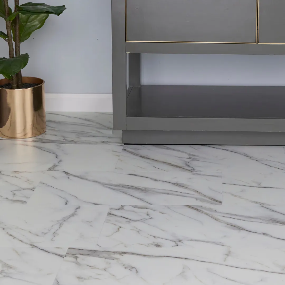 Lucida USA Gluecore Whitstone White 22-mil x 12-in W x 24-in L Waterproof Glue Down Luxury Vinyl Plank Flooring (36-sq ft/ Carton), photo 7 of 16