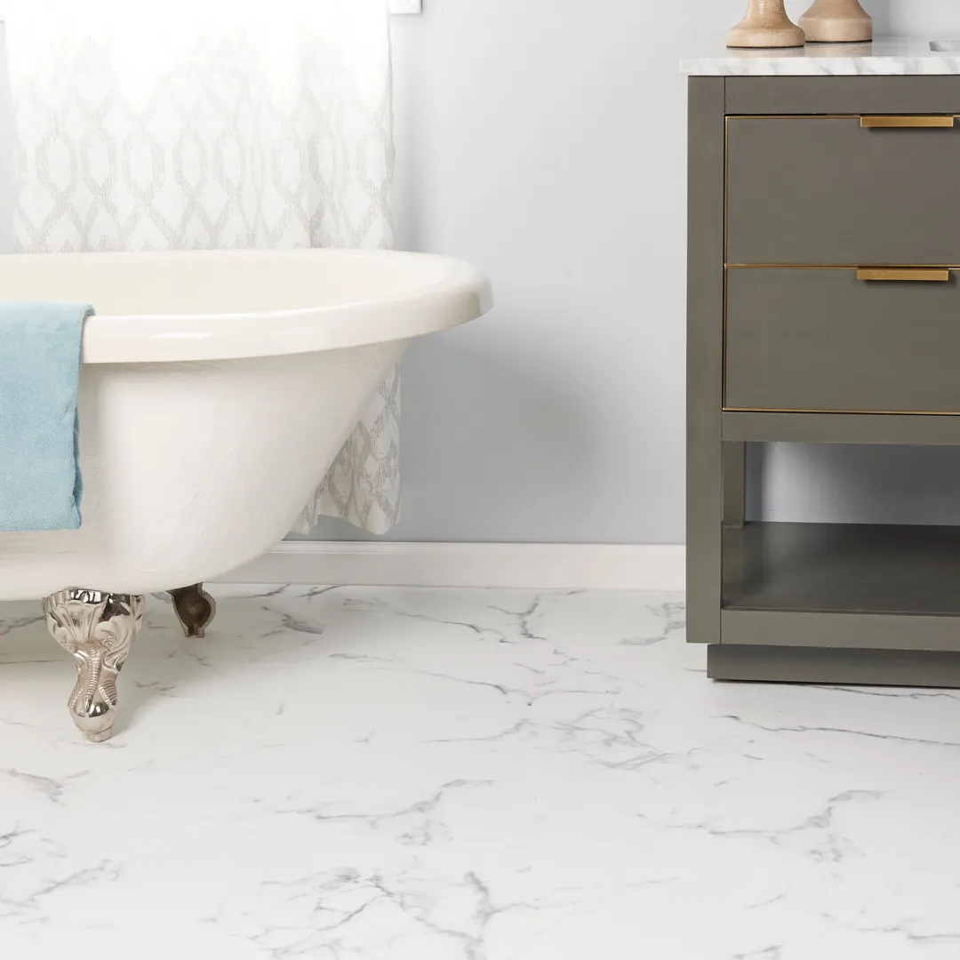 Lucida USA Terracore Calacatta Gray 22-mil x 12-in W x 24-in L Waterproof Interlocking Luxury Vinyl Plank Flooring (16-sq ft/ Carton), photo 5 of 18