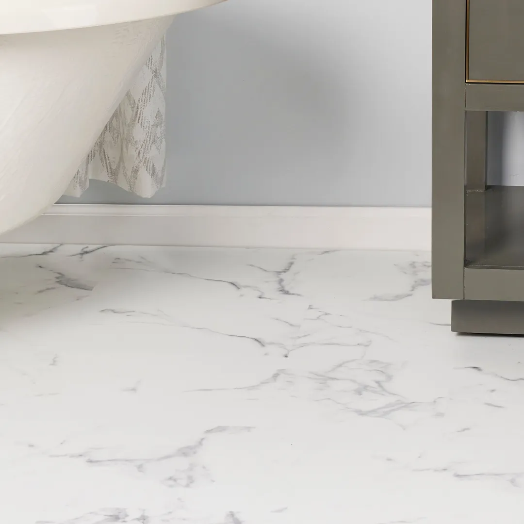 Lucida USA Terracore Calacatta Gray 22-mil x 12-in W x 24-in L Waterproof Interlocking Luxury Vinyl Plank Flooring (16-sq ft/ Carton), photo 6 of 18