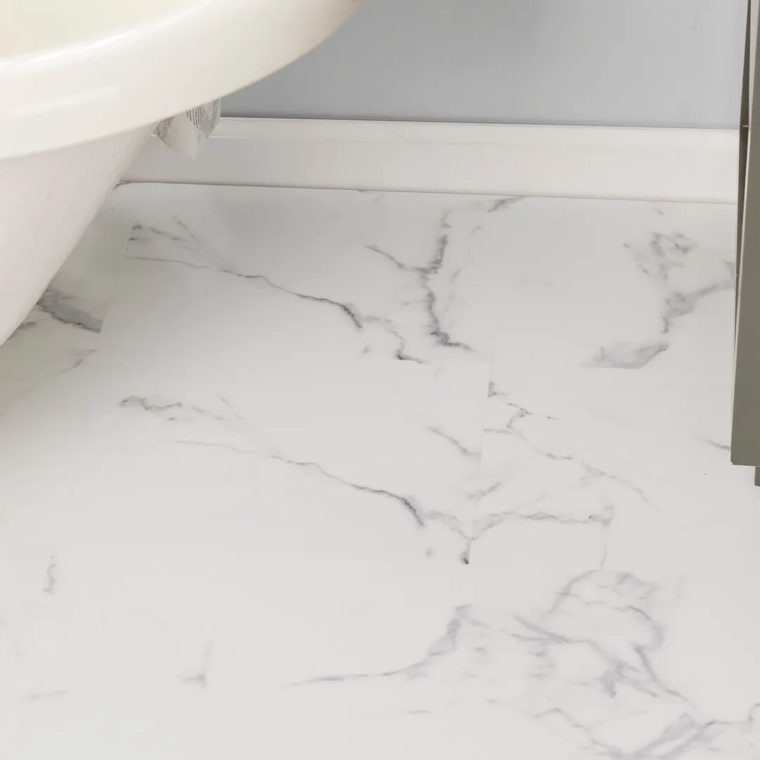 Lucida USA Terracore Calacatta Gray 22-mil x 12-in W x 24-in L Waterproof Interlocking Luxury Vinyl Plank Flooring (16-sq ft/ Carton), photo 7 of 18